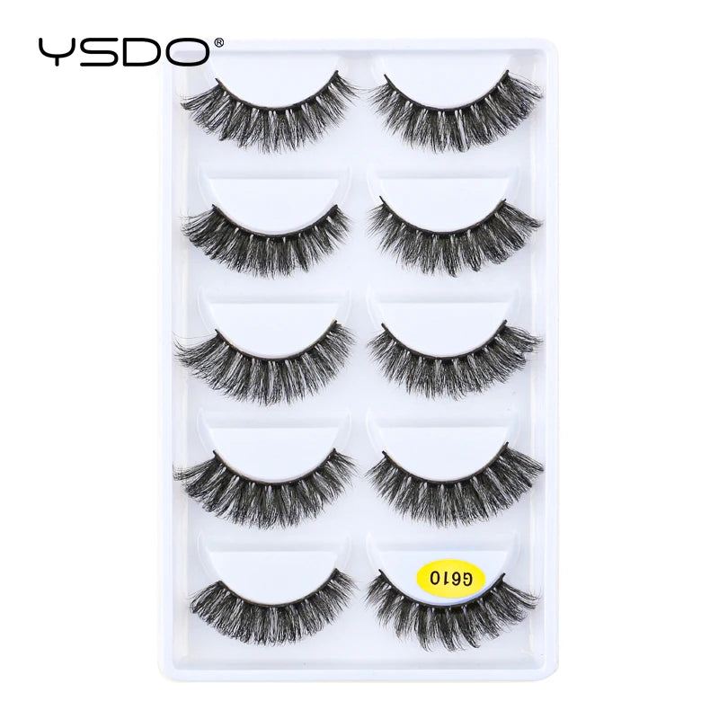 Faux Cils Mink 3D YSDO – Lot 3/5/10 Paires | Maquillage Dramatique Naturel