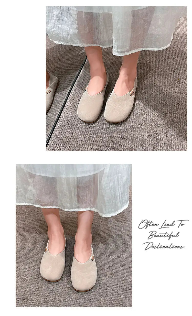 Ballerines Gommino Granny Fairy Style 2024 – Semelle Douce Bout Rond Flat Polyvalentes