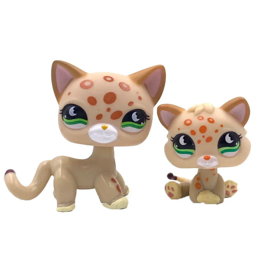 Lot 2 Figurines Animaux Rares LPS – Chat Mignon & Chien Tête Ballante Teckel Colley Cocker Danois | Jouet Collectionnable Enfants