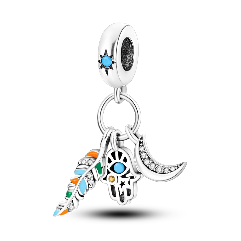 Charm Argent 925 Pendentif Croix, Ange, Pyramide & Pharaon – Breloque Spirituelle & Symbolique DIY | Compatible Bracelet Original | Bijou Personnalisé