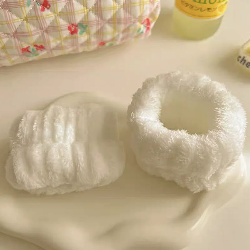 Set Bandeau & Bracelets Lavage Visage - Nœud Papillon Rose Spa