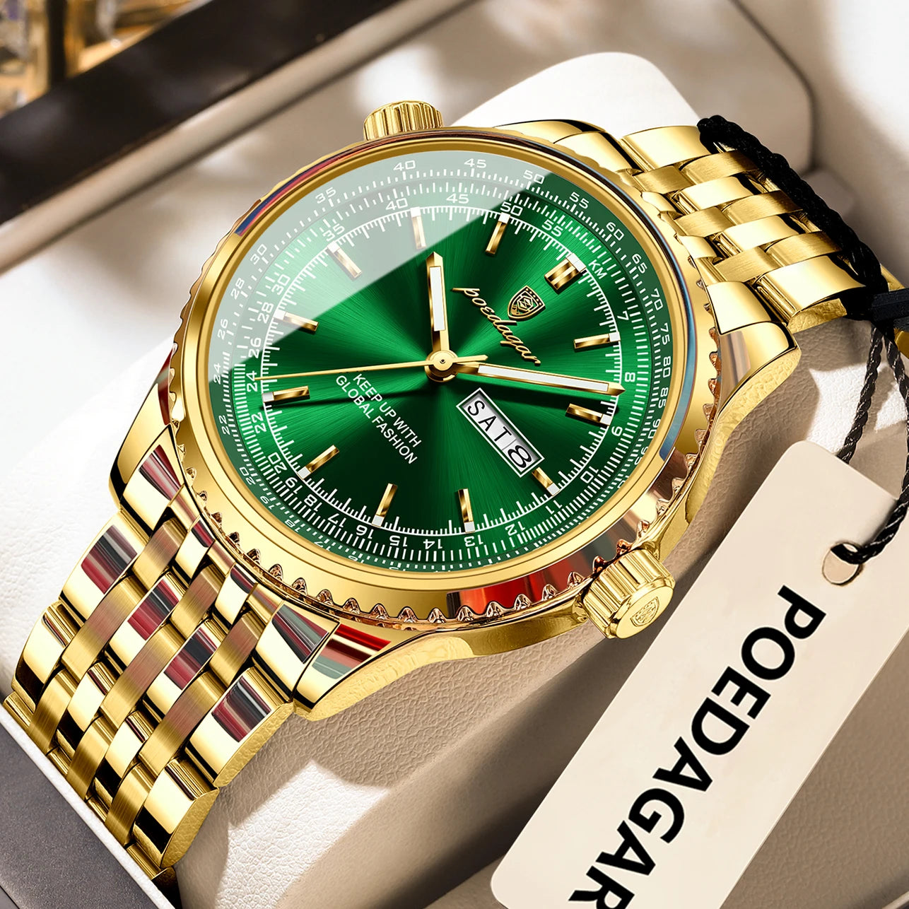 Montre Homme POEDAGAR Militaire Luxe Quartz – Acier Date Semaine Lumineux Étanche Fashion