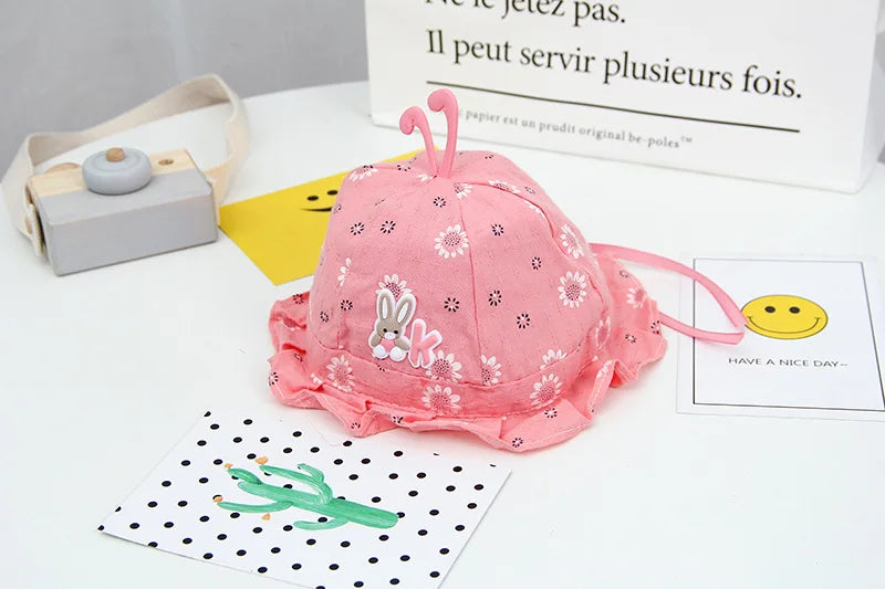 Bob Bébé Anti-UV Cartoon – Chapeau de Plage Été Garçon Fille 0-8 Mois Protection Soleil