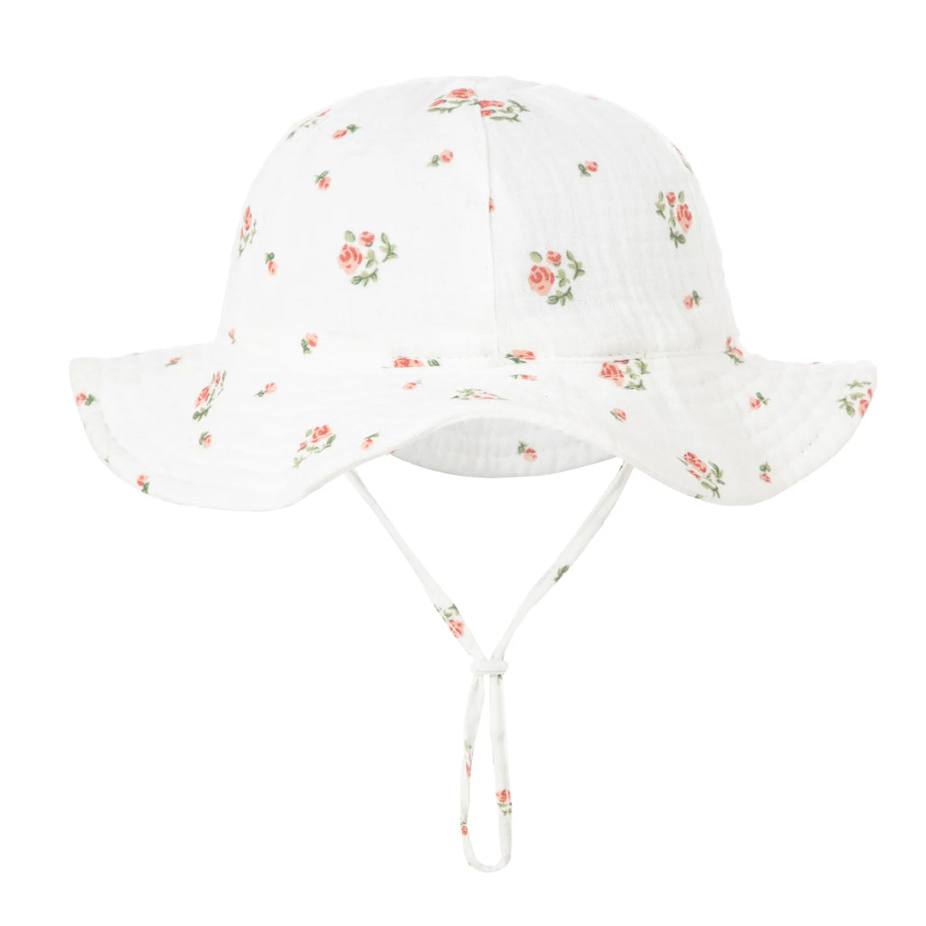Bob Bébé Coton Imprimé Anti-UV Unisexe – Chapeau Panama Plage Pêche Outdoor Garçon Fille 3-12 Mois