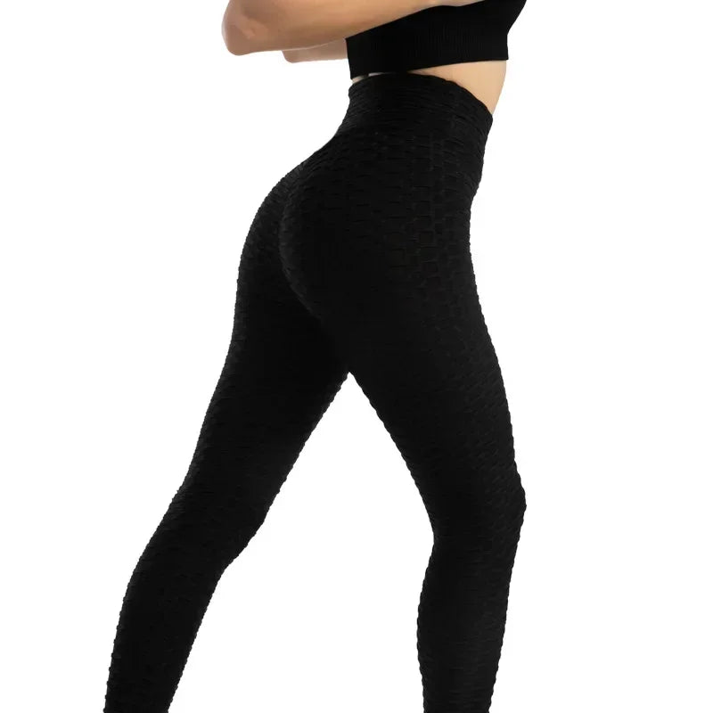 Damen Yoga Leggings Hohe Taille Bubble Nahtlos Push-Up Formend – Sport Hose Gym Laufen Schlank Elastisch | Fitness