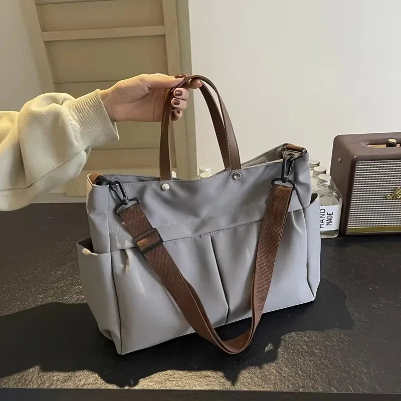 Grand Sac Cabas Nylon Femme – Tote Bag Stylish Bandoulière & Épaule | Voyage, Business, Fitness & Shopping | Léger & Résistant