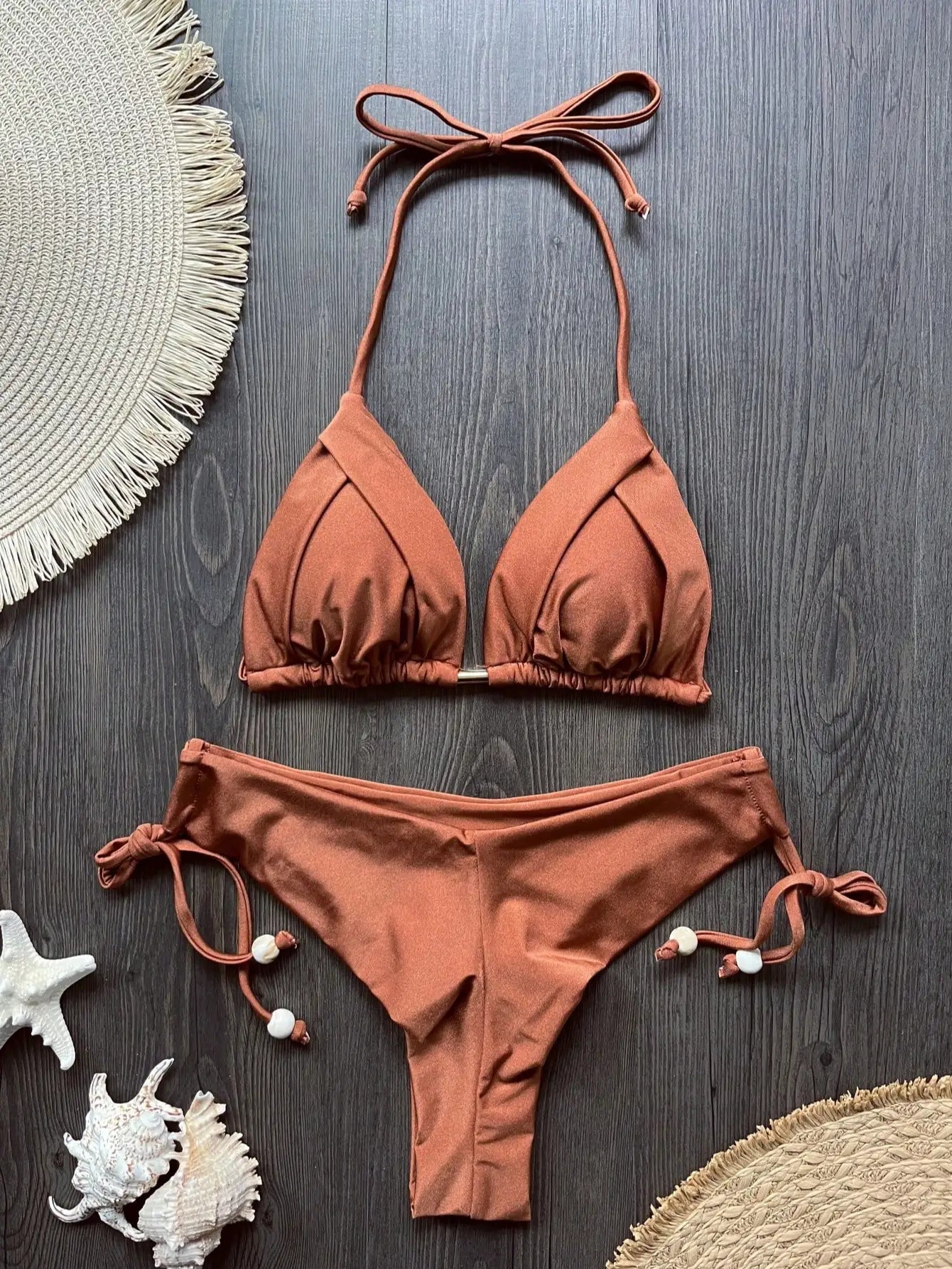 Bikini Femme Triangle Brésilien Push-Up – 13 Coloris | Maillot de Bain 2 Pièces Sexy Plage Été