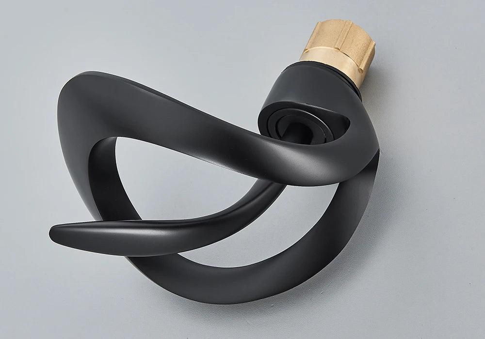Rozin Robinet Lavabo Luxe Noir & Gris – Effet Cascade, Laiton, Style Moderne | Mitigeur Eau Chaude & Froide Vasque