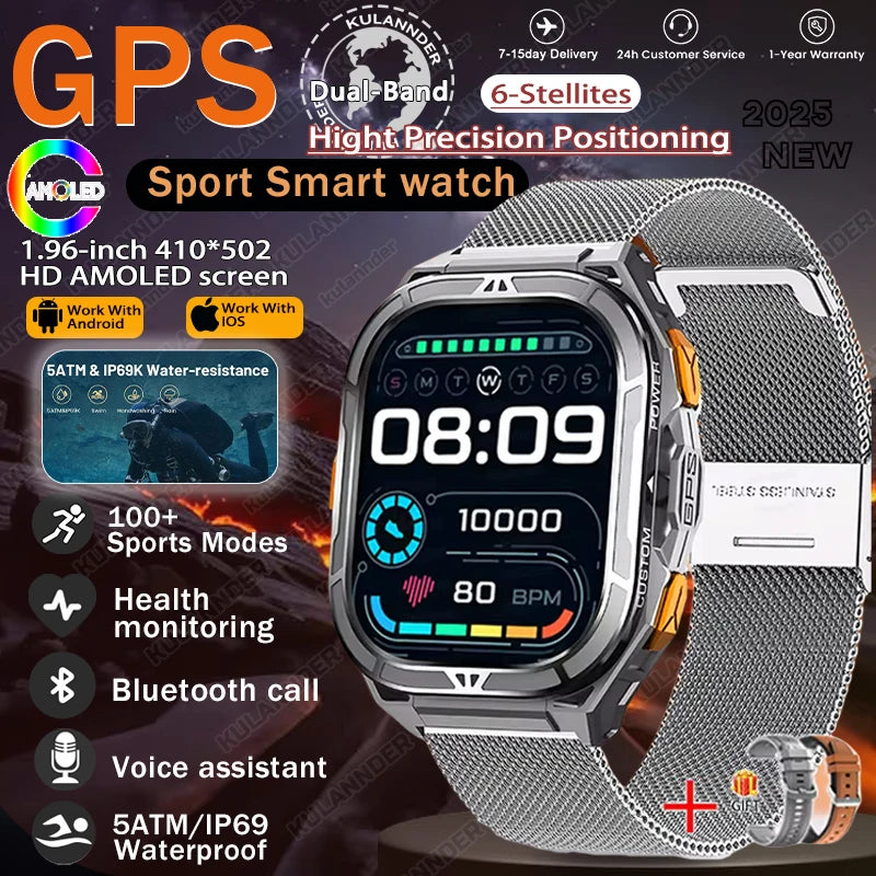 Smartwatch XIAOMI Sport GPS Kompass Anruf BT Höhenmesser Gesundheit – Wasserdicht 3ATM Schwimmen