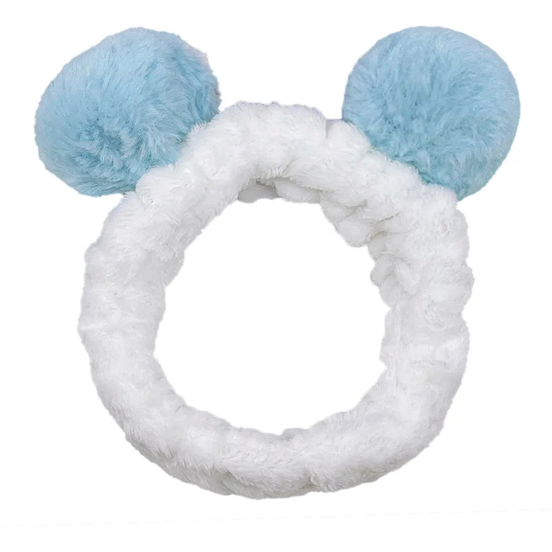 Bandeau Maquillage Oreilles de Lapin Coral Fleece – Élastique Doux | Soin Visage & Coiffure Fille