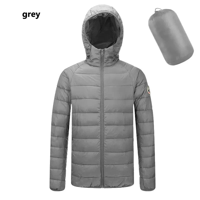 Doudoune Légère Unisexe Manches Longues Zip Broderie Logo Capuche – Coupe-Vent Chaude Printemps Automne Sortie | Mode Homme & Femme Premium