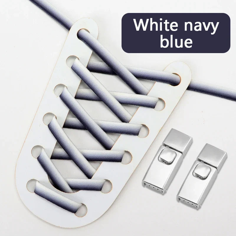 Lacets Élastiques Sans Nœud Press Lock Unisexe – Dégradé Plat Rubber Bands Homme Femme