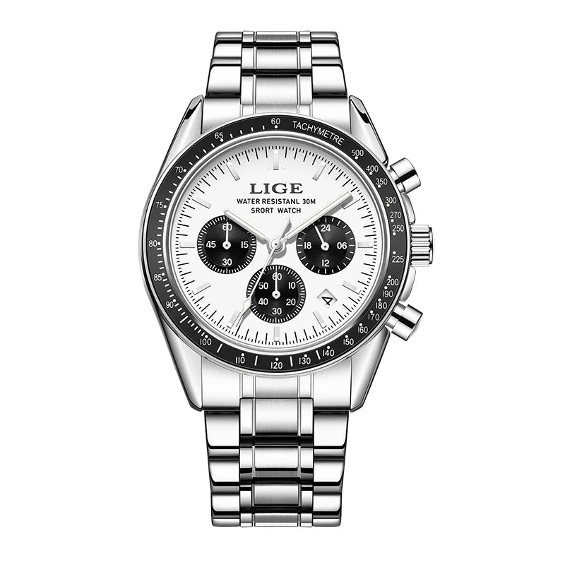 Herrenuhr LIGE Luxus Fashion Quarz – Edelstahl Leuchtend Wasserdicht Trendig