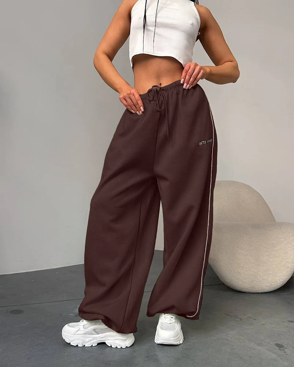 Damenhose Weite Streifen Retro Amerikanisch Baggy Jogger – Gerader Schnitt Casual Streetwear | Frühling Herbst