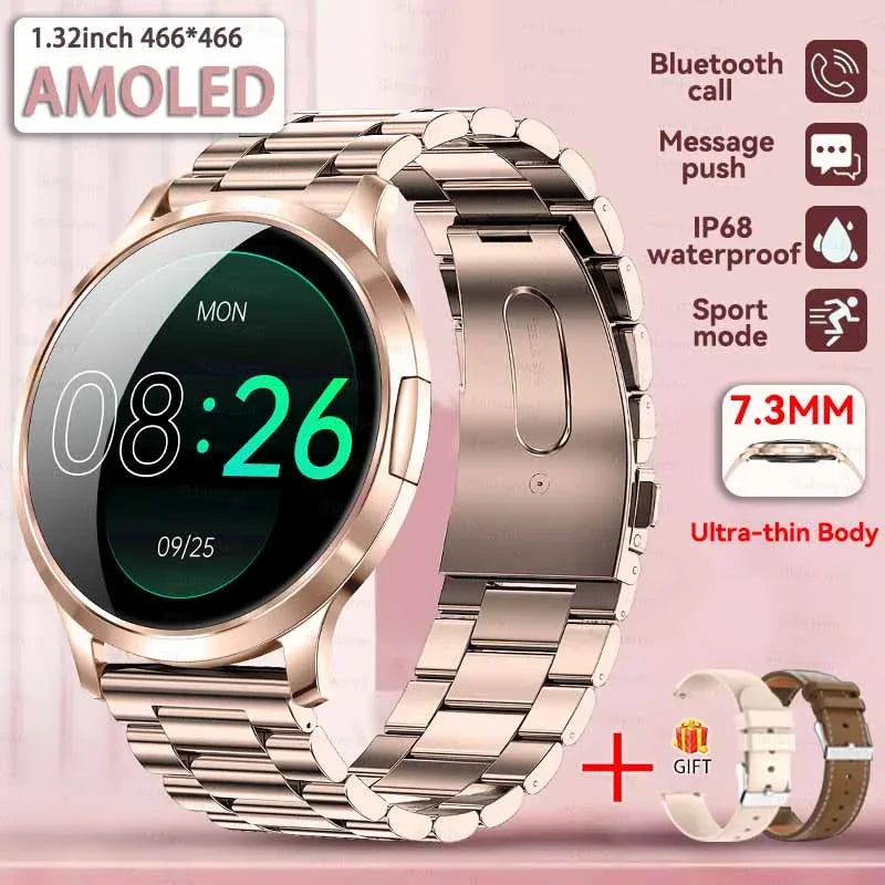 Smartwatch AMOLED 1.32" Unisexe 2025 – Cadran Personnalisable, Appels Bluetooth & Suivi Cardio | Sport & Fitness | Homme & Femme