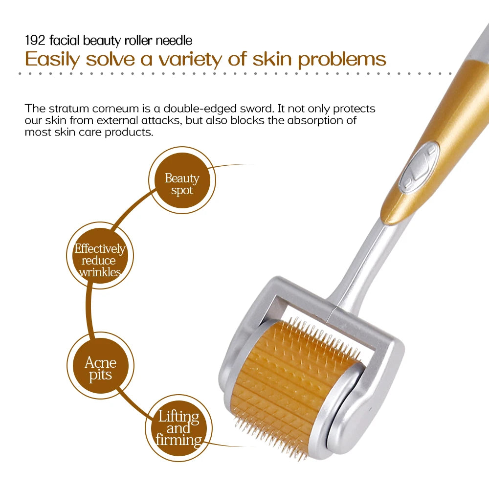 Derma Roller Professionnel 540 Aiguilles – Croissance Cheveux & Barbe, Soin Visage & Corps | 0.2mm 0.25mm 0.3mm