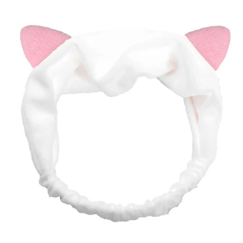 Bandeau Maquillage Oreilles de Lapin Coral Fleece – Élastique Doux | Soin Visage & Coiffure Fille