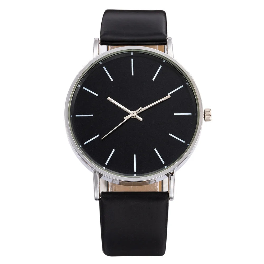 Unisex Quarzuhr Analog Rundes Zifferblatt Lederarmband – Luxus Fashion Casual Herren & Damen