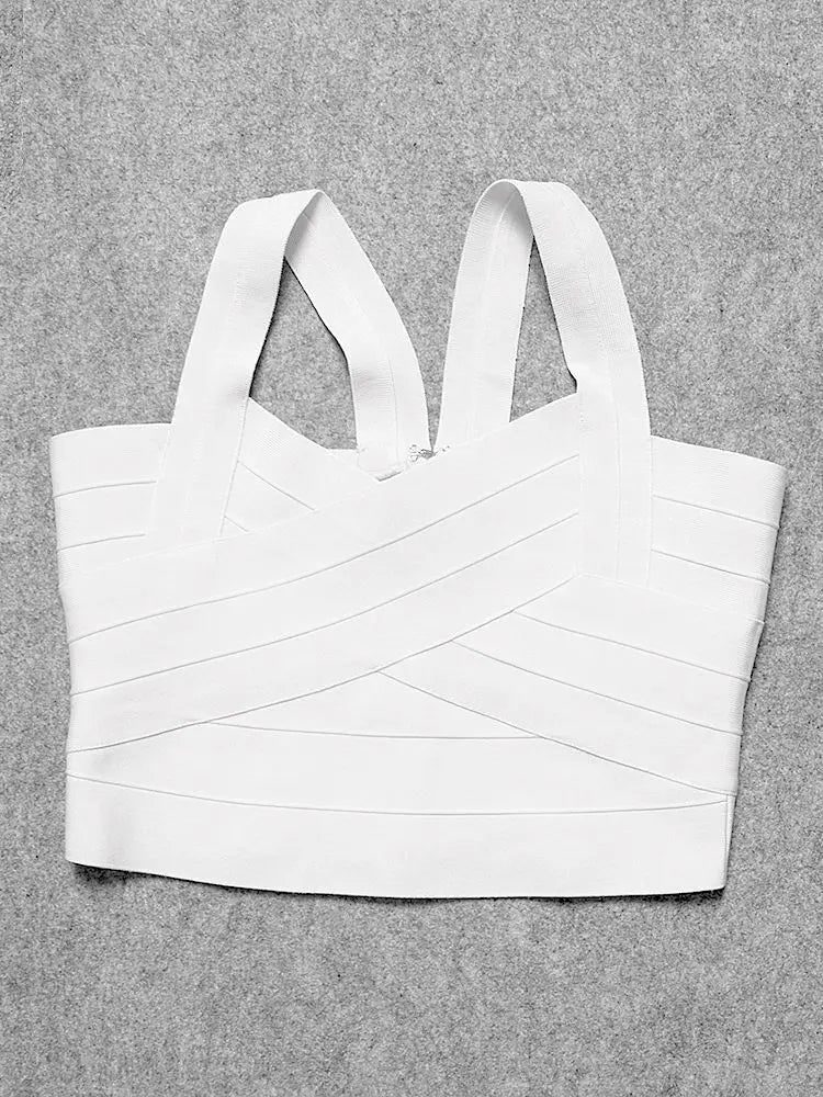 Crop Top Femme Bretelles Fines Bandage Élastique Vintage – Caraco Streetwear Blanc Noir Rouge | Soirée & Quotidien