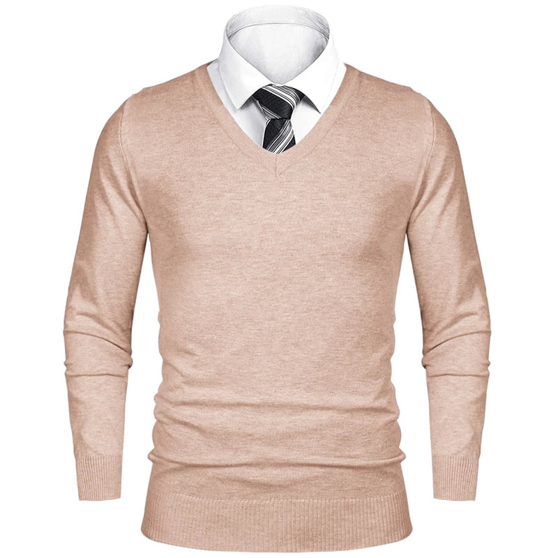 Pull Homme Business Casual Col V Motif Animal Tricot Léger Laine Luxe Outdoor Saison Froide – Sweater Élégant Tendance | Mode Homme Premium