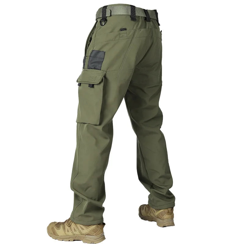 Herren Taktische Fleece Softshell Cargohose Multipocket Outdoor Wandern Sport Militär Warm Herbst Winter Arbeit – Premium Tactical Hose Allrounder | Outdoor Mode Premium Herren