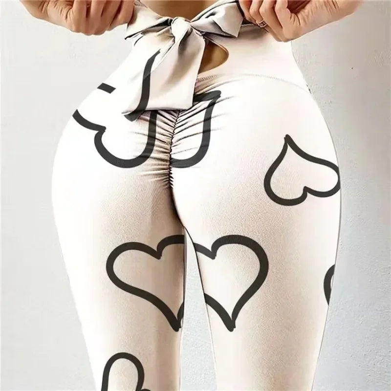 High-Waist Schmetterling Yoga Leggings Po-Lifting - Bedruckt Knoten Bandage Fitness & Sport Damen