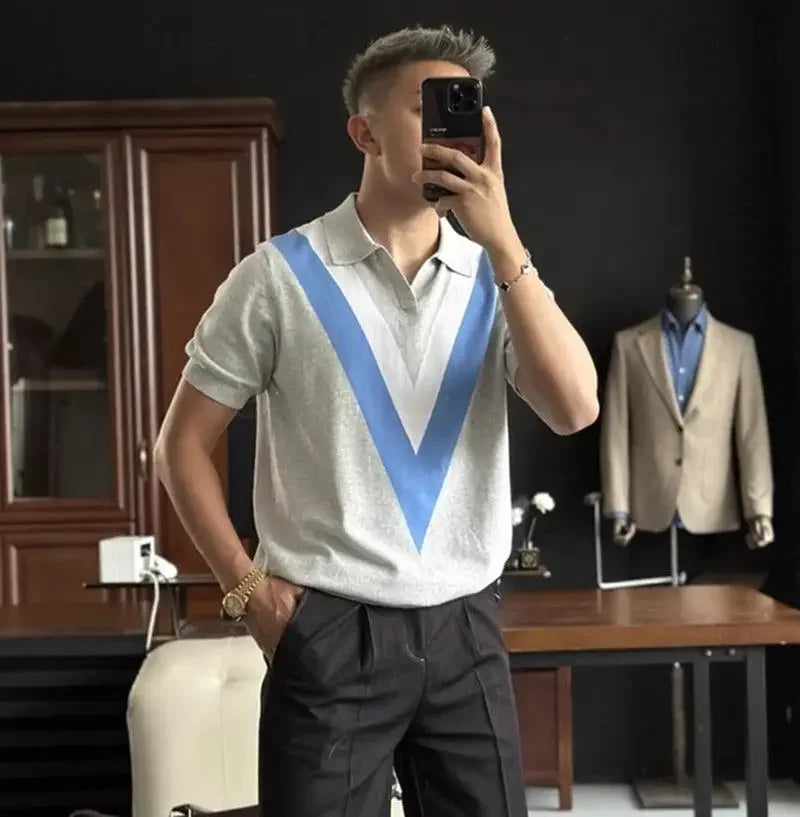 T-Shirt Homme Ice Silk Tricoté Style Américain – Manches Courtes Ultra-Léger | Fitness, Casual & Grande Taille | Été
