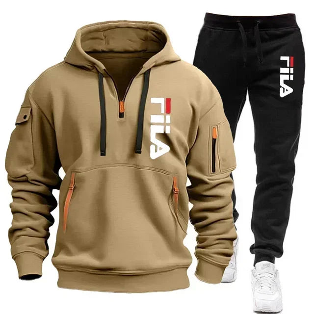 Ensemble Sport Homme 2 Pièces Hoodie Multi-Poches Zippé + Pantalon Automne Hiver Casual Pullover Sportswear Chaud Tendance Premium – Ensemble Sport Premium Multi-Poches 2 Pièces | Mode Homme Sportswear Premium Automne Hiver