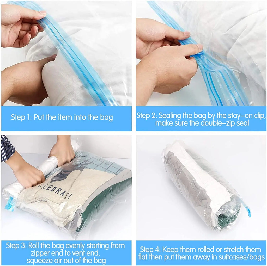 Sacs de Rangement Compressibles Roll-Up – Organisateur Valise Voyage Croisière Maison