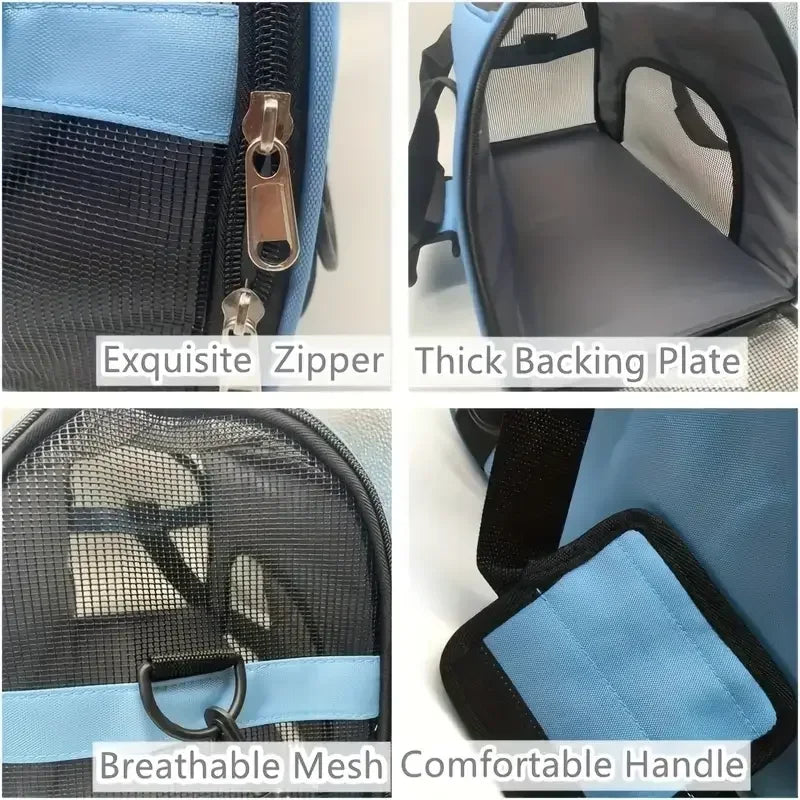Sac Transport Chat & Chien Portable Mesh Respirant Pliable – Sac à Main Voyage Petite Race | Transport Animaux de Compagnie