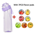 Gourde Aromatisée LUSQI Air + 7 Anneaux Saveurs Inclus – Tritan Sans BPA | Paille Sport & Fitness | Hydratation Savoureuse Outdoor