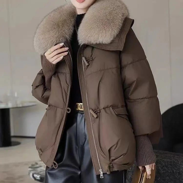 Doudoune Parka Femme Col Fourrure – Manteau Matelassé Chaud & Épais | Hiver 2025