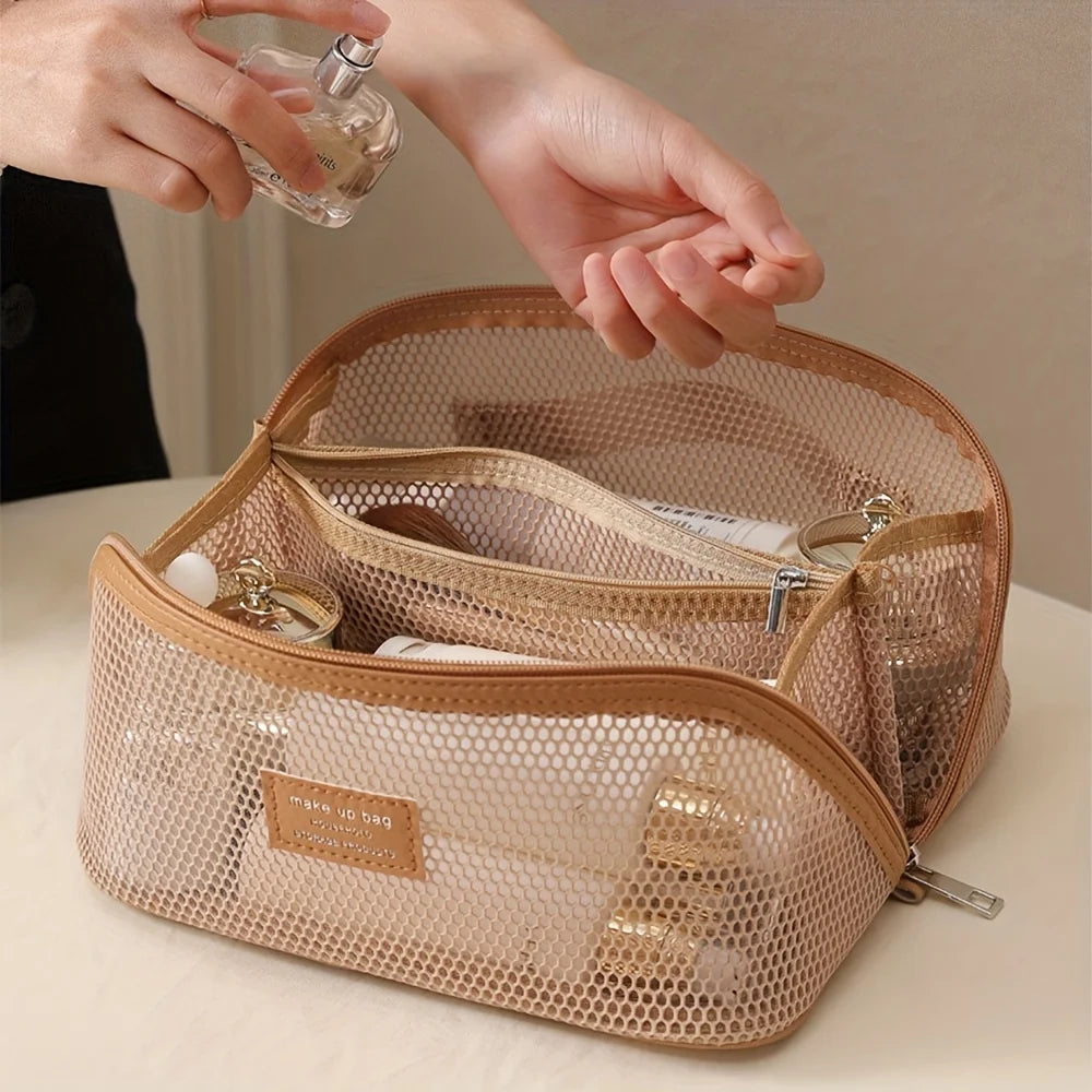Trousse Organisateur Maquillage Luxe – Kit Toilette Femme Voyage | Boîte Cosmétique Zip