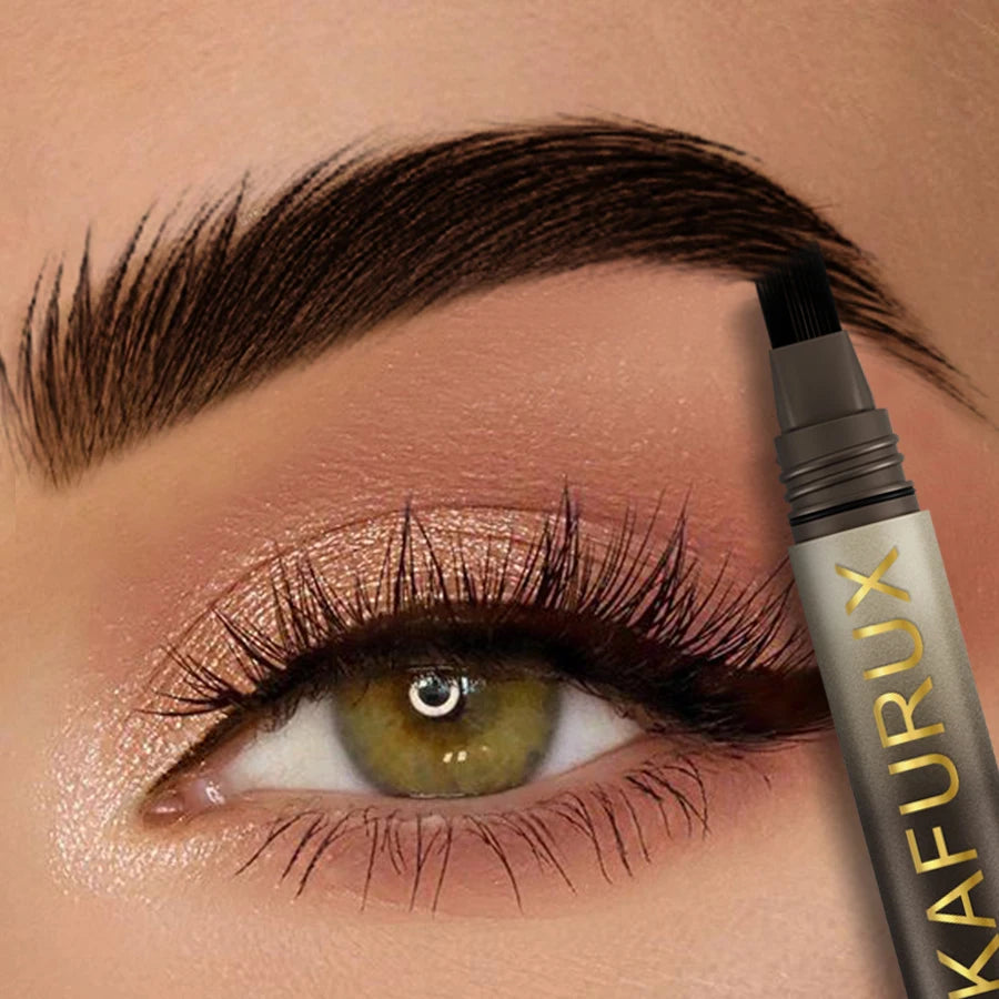 Crayon Sourcils 3D Dye Waterproof – 3 Couleurs Noir, Brun & Naturel | Grande Brosse Anti-Transfert