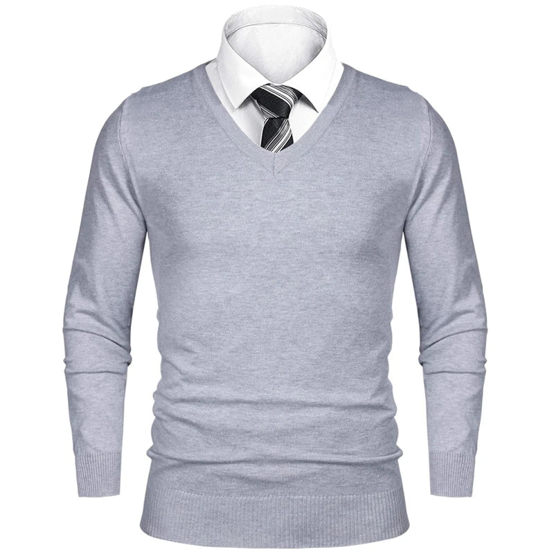 Pull Homme Business Casual Col V Motif Animal Tricot Léger Laine Luxe Outdoor Saison Froide – Sweater Élégant Tendance | Mode Homme Premium