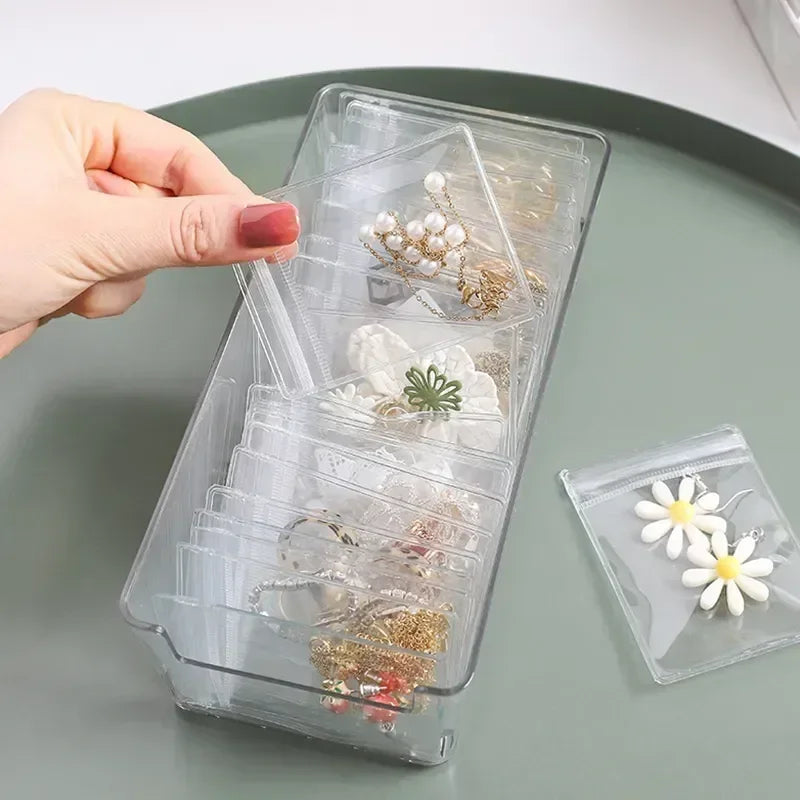 Sachets PVC Transparents Anti-Oxydation Bijoux – Lot 10 à 50 pcs | Rangement Boucles d’Oreilles, Colliers, Pendentifs & Bracelets | Organiseur Bijoux