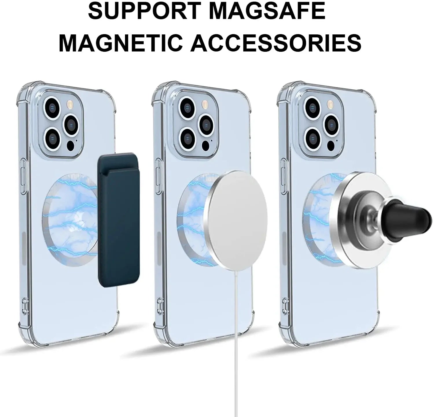 Anneau Métal Magnétique Magsafe – Plaque Adhésive Support Voiture iPhone 11 12 13 Universel