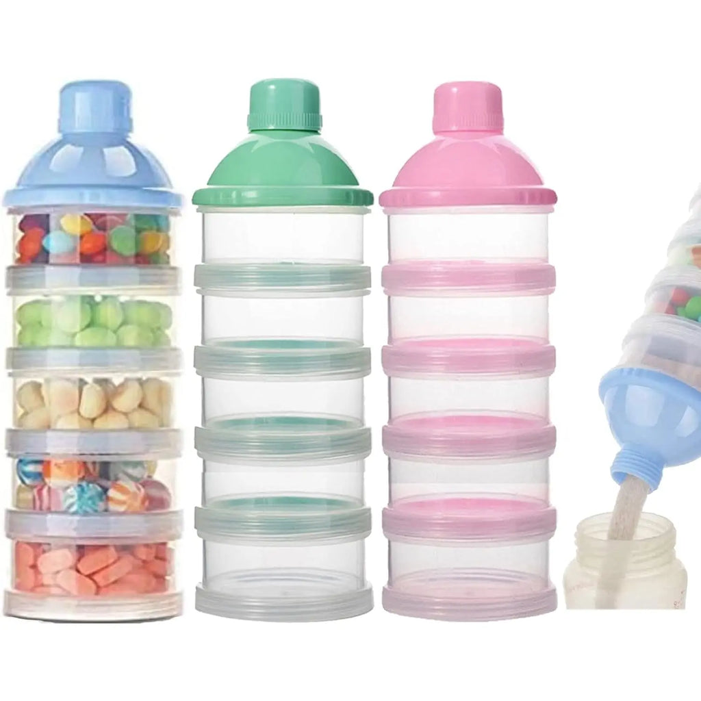 Boîte Doseuse Lait en Poudre Portable 4/5 Compartiments – Distributeur Bébé Snacks Alimentation