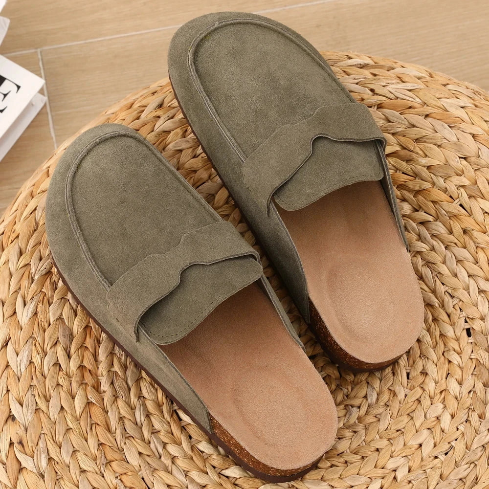Clogs Liège Suède Unisexe Plage Non-Slip Smile – Mules Outdoor Maison Fashion