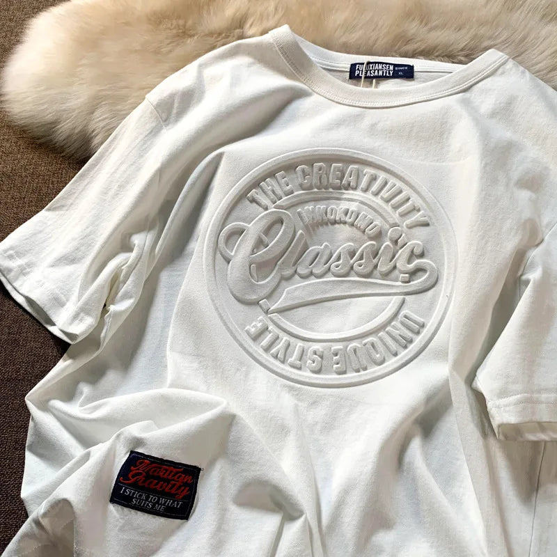 Unisex-T-Shirt Vintage 3D-Druck Stahlsiegel Paar Loose Kurzarm Casual Bequem Trendig Authentisch – Premium Vintage T-Shirt 3D-Druck Stahlsiegel Paar Loose | Unisex Vintage Paar Premium Mode