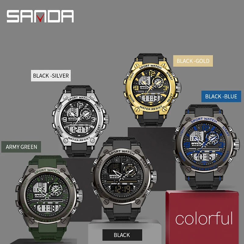 Montre Homme SANDA 6024 Militaire Sport Luxe Quartz 5ATM Étanche – Robuste & Fashion