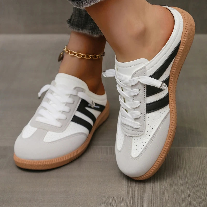 Sneakers Clogs Plateforme Baotou Femme 2025 – Bout Rond Flat Sport Casual Slip-on Été