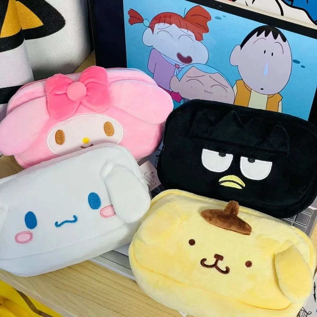 Trousse Peluche Kawaii Sanrio – Kuromi My Melody Cinnamoroll Pochette Maquillage Crayon Cadeau Fille