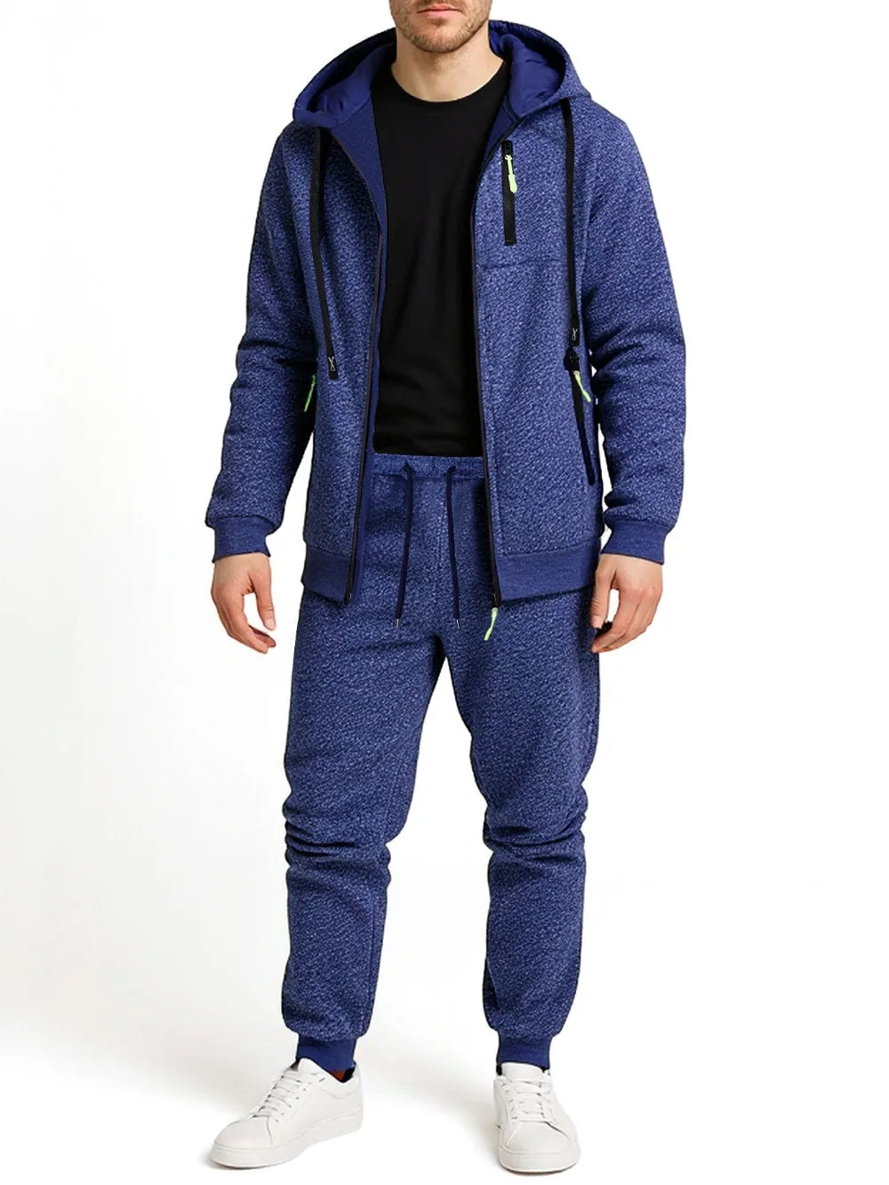 Ensemble Jogging 2 Pièces Homme Zip Capuche – Sweatshirt Pantalon Sportswear Casual Automne