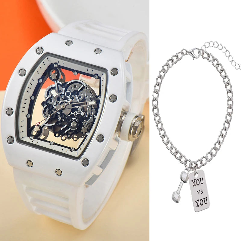 Montre Homme Luxe Mécanique Automatique Transparente – Étanche Fashion Tendance 2025