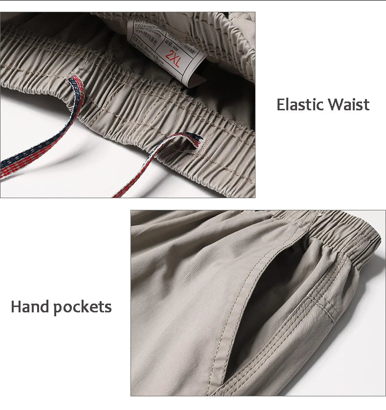 Pantalon Cargo Homme Coton Noir Travail Casual – Jogger Escalade Sport Printemps Été Automne Twill | Mode Homme Outdoor