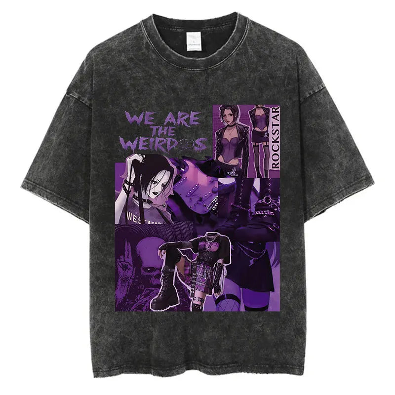T-Shirt Anime Nana Osaki Imprimé Vintage Washed Harajuku Streetwear Graphique Été Manches Courtes Coton Unisexe – Tee Manga Japonais Tendance | Mode Streetwear Anime Premium