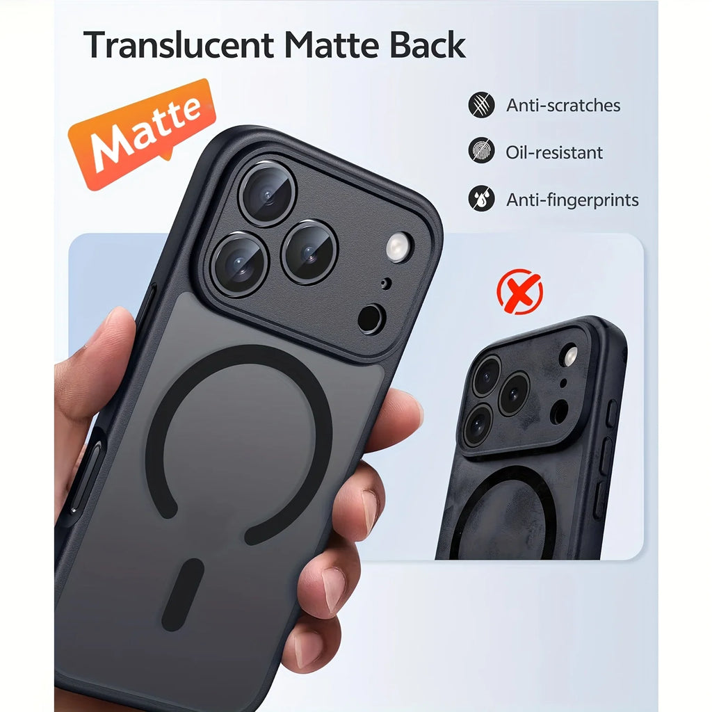 Coque Matte Translucide Magnétique Magsafe – iPhone 17 Air 16 16e 15 14 13 12 11 Pro Max