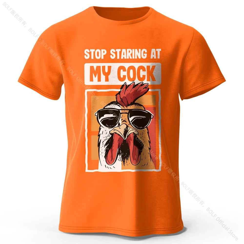 T-Shirt Humour Coq Imprimé Drôle 100% Coton Oversized Unisexe Homme Femme Été – Tee Graphique Funny Casual Streetwear | Mode Unisexe Tendance