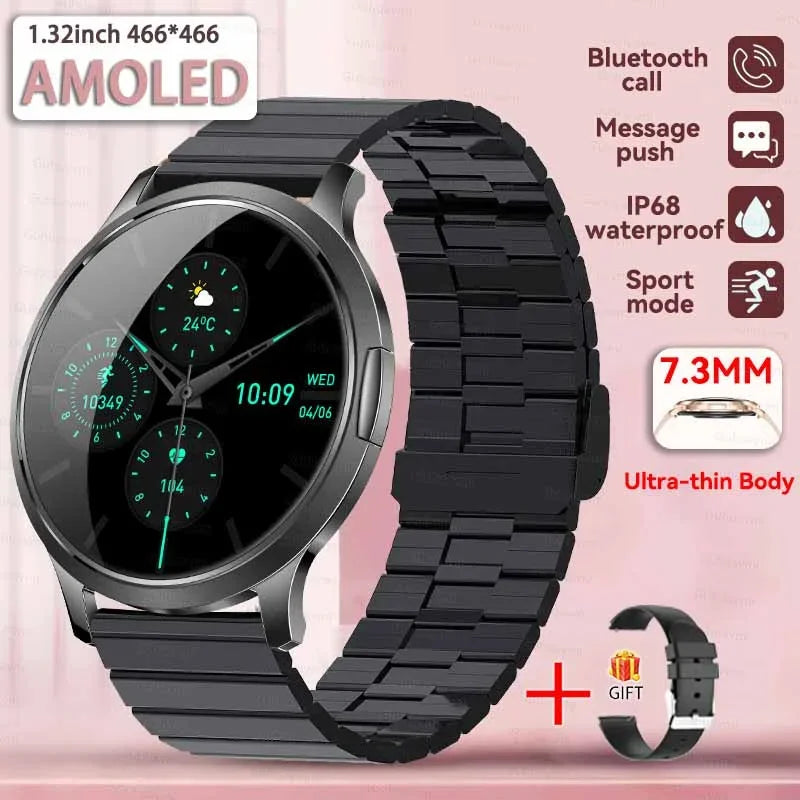 Smartwatch AMOLED 1.32" Unisexe 2025 – Cadran Personnalisable, Appels Bluetooth & Suivi Cardio | Sport & Fitness | Homme & Femme